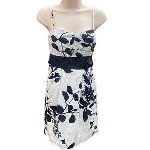 Speechless Junior Girls Size 5 White /Black Floral Spaghetti Strap Dress Cotton